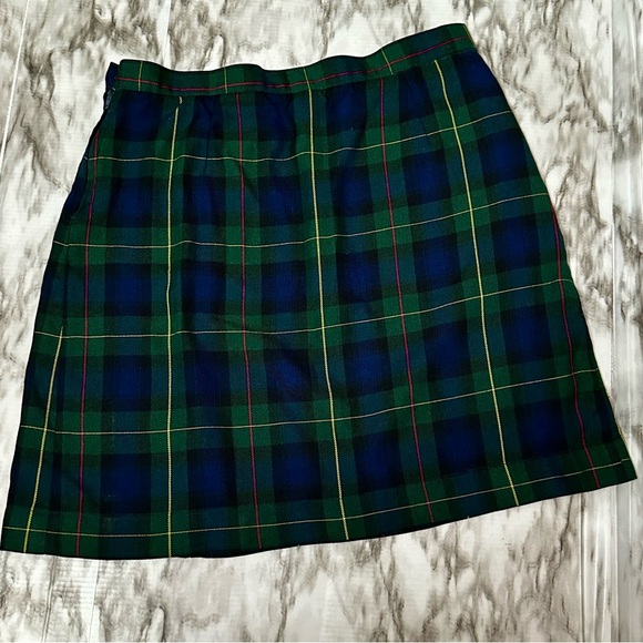 Preppy Tartan Blue Plaid School Girl Mini Skirt Lands End Women Sz 5 Academia - Picture 7 of 12